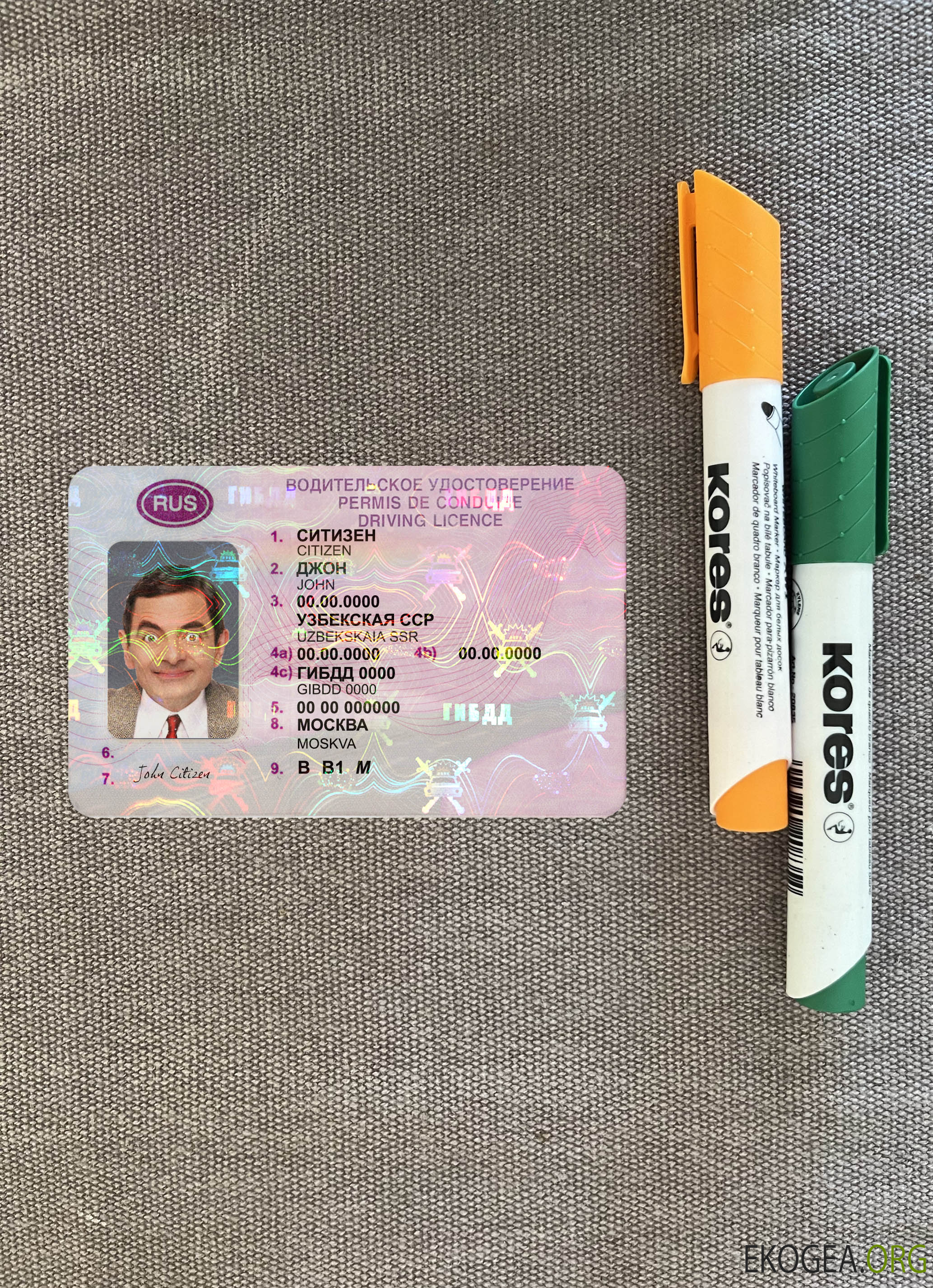 Permis de conduire russe 2020 présent photolook recto